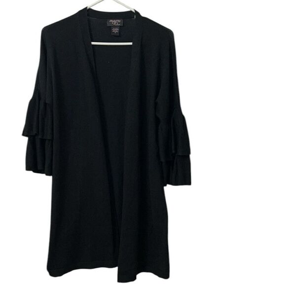 Chelsea28 Gray Crop Open Front Wool Blend Jacket (Size Large) - Picture 2 of 7